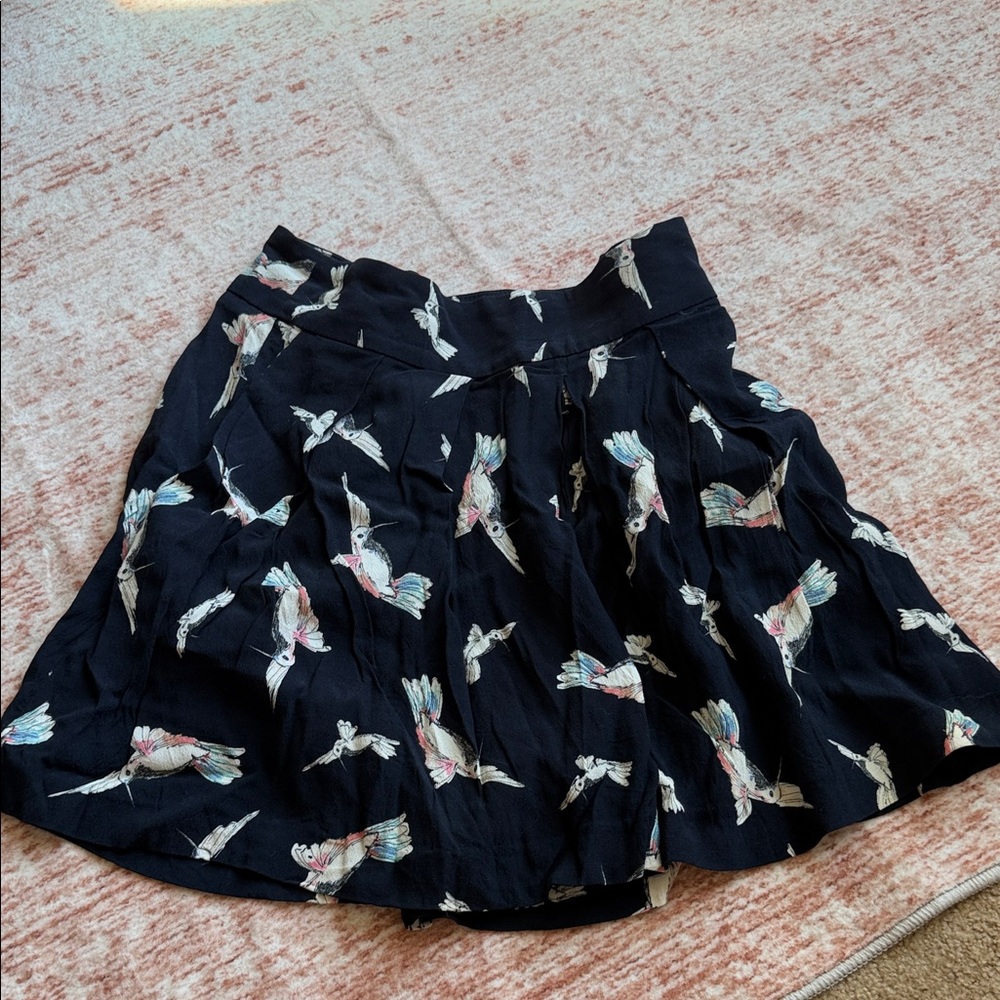 Zara Black Bird Print Shorts